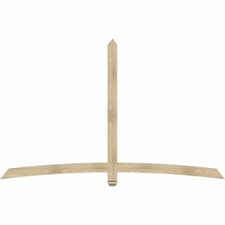 Ekena Millwork Bellingham Rough Sawn Timber Gable Bracket, Douglas Fir, 96"W x 60"H x 2"D x 4"F, 15/12 Pitch GBW096X60X0204BEL00RDF